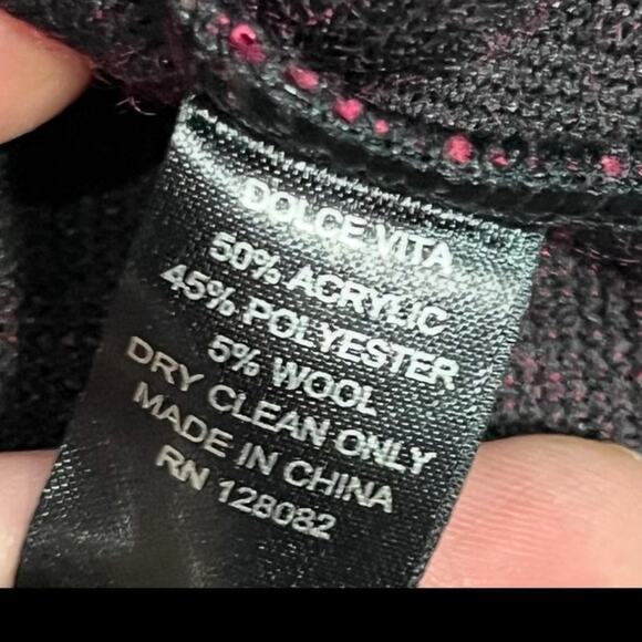 Dolce Vita Anthropologie Women's Gem Peplum Top Knit Burgundy Sweater sz Lg - Picture 8 of 9